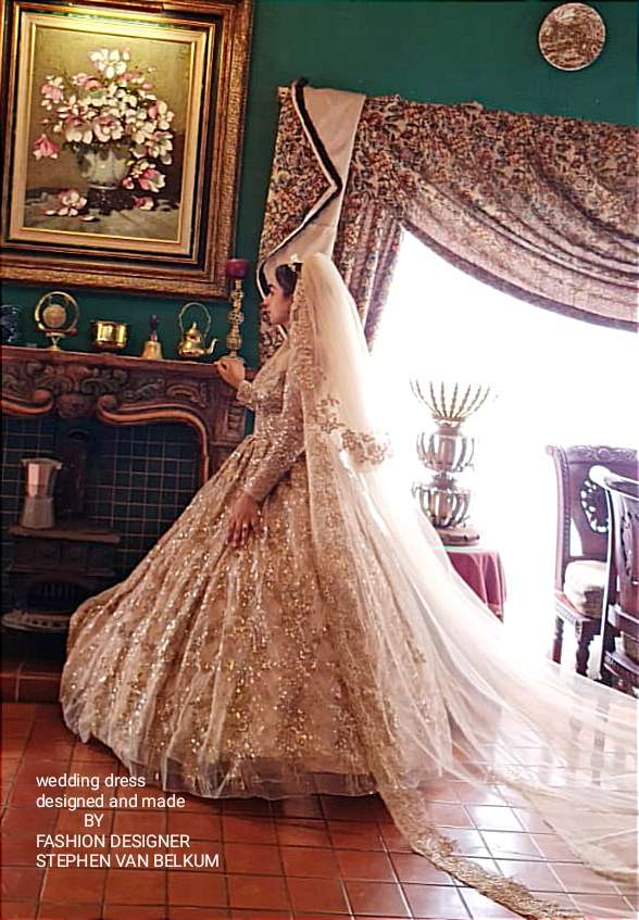 Wedding dress designed and manufactured by fashion designer Stephen van Belkum